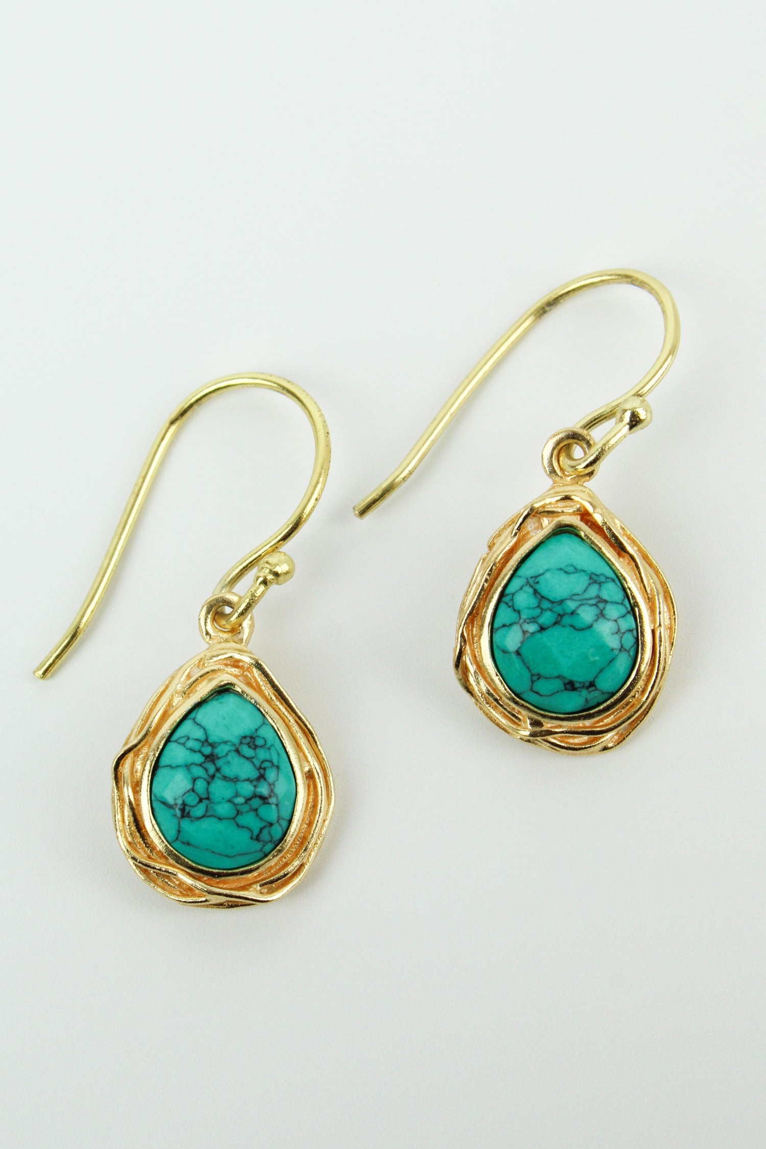 Turquoise Nest Teardrop Earrings image 0