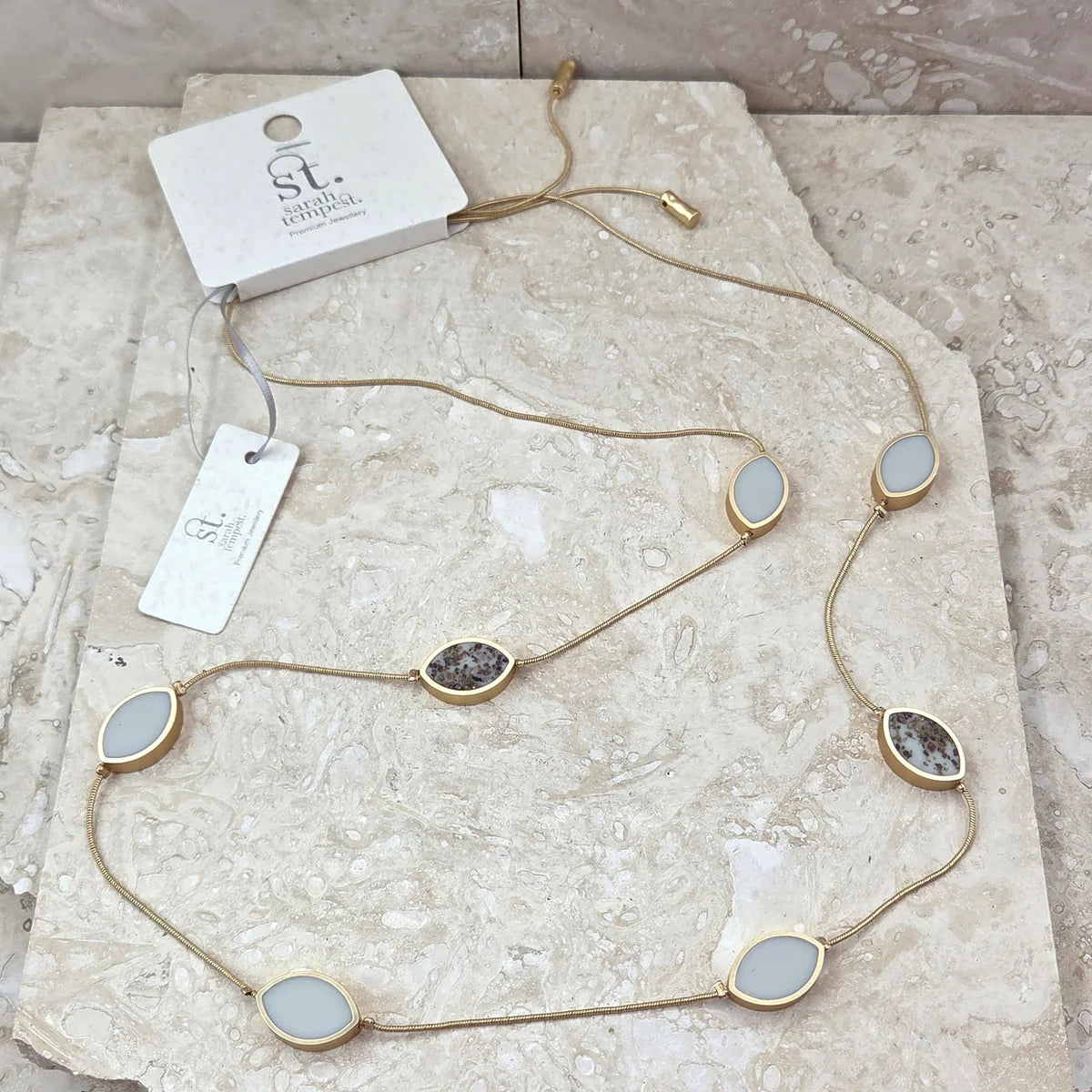 Elegant Long Resin Feature Necklace image 0