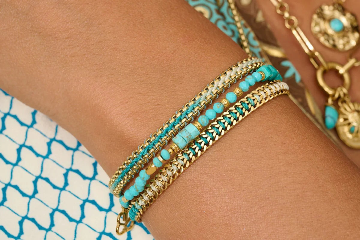Athena Gold Turquoise Gold Bracelet image 1
