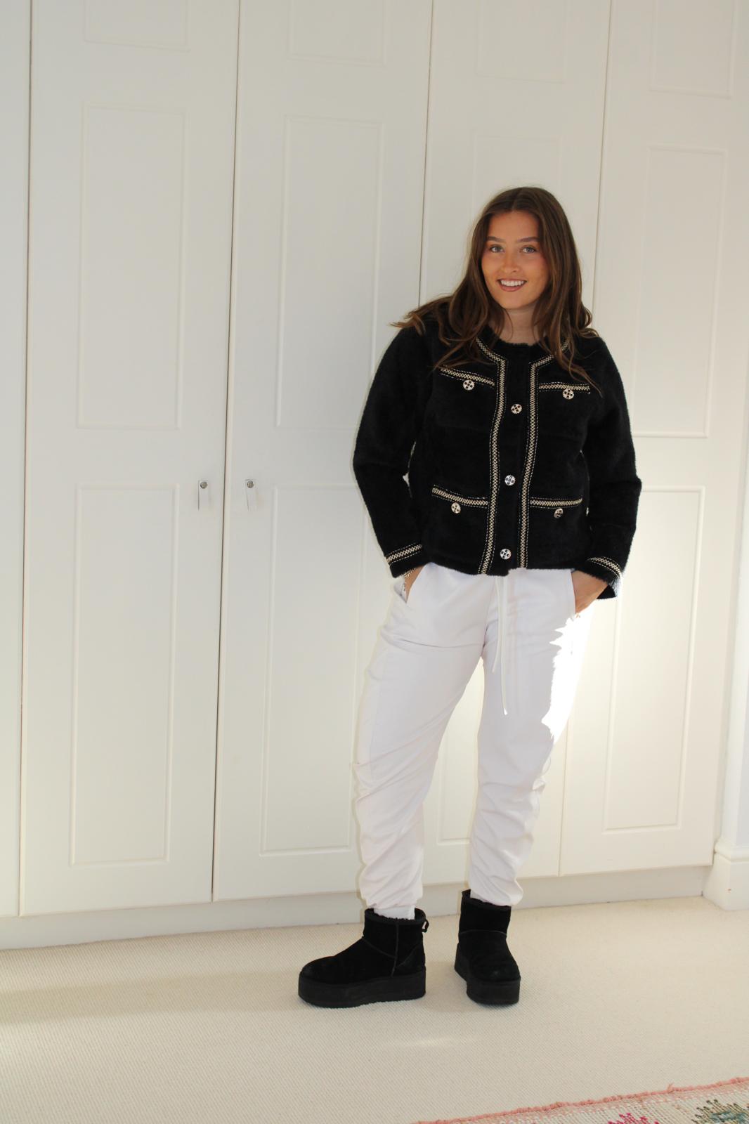 Mimi Knitted Embellished Black Jacket image 1