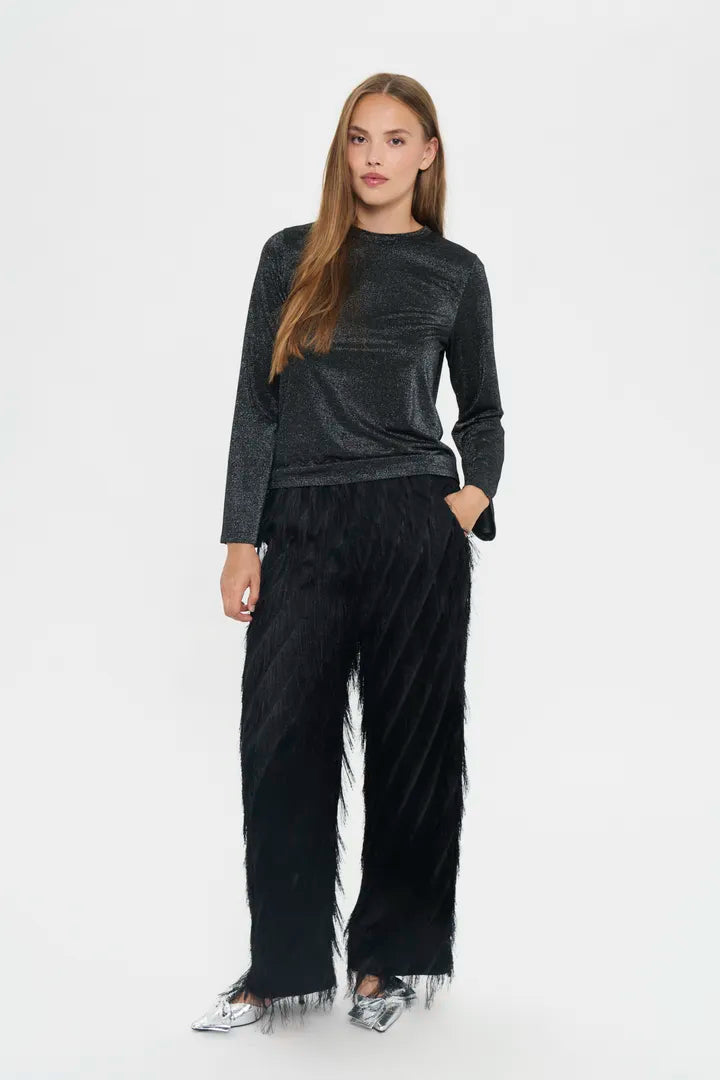 Saint Tropez Nancy Shaggy Black Trousers  image 1