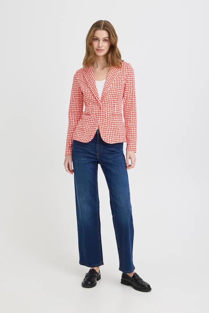 Ichi Kate Cream Red Blazer  image 4