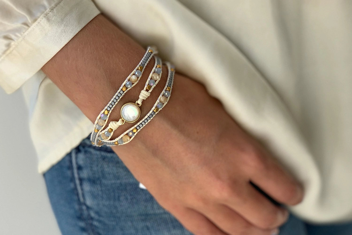 Beth Gemstone Three Wrap Bracelet  image 0