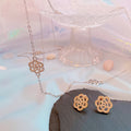 Long Necklace with Diamanté Flower Motif image 0
