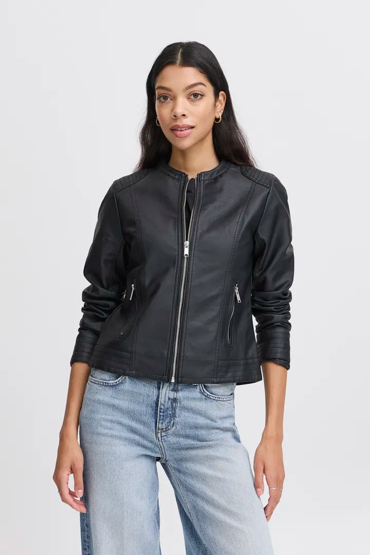 B Young Bya Faux Leather Biker Jacket image 12