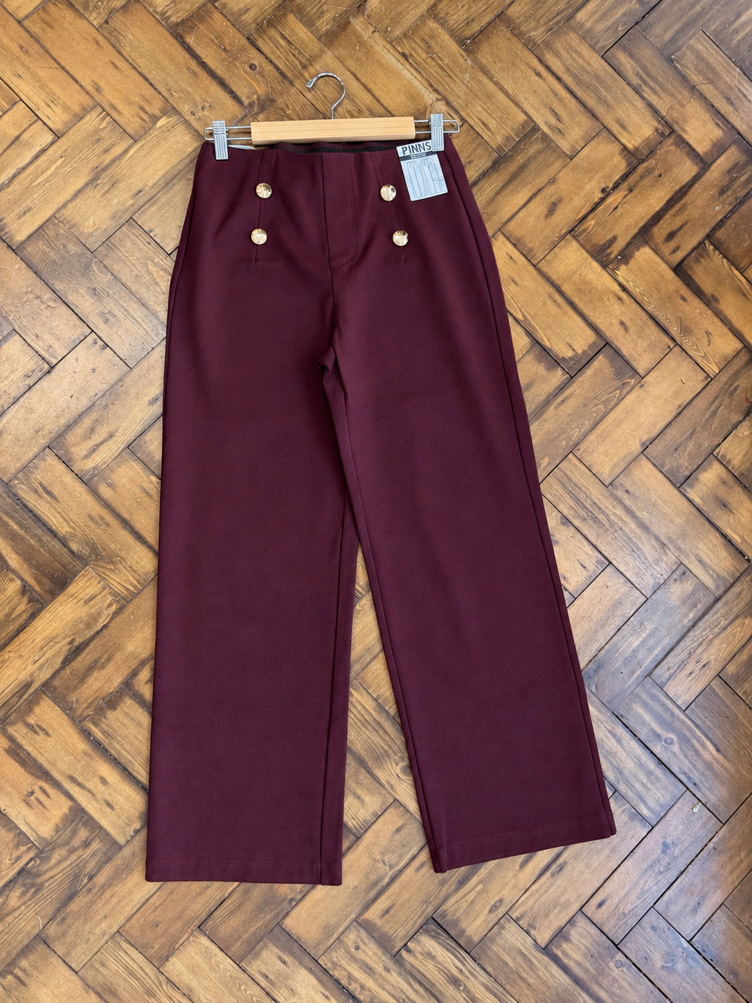 Stephie Wide Leg Trousers with Button Detail