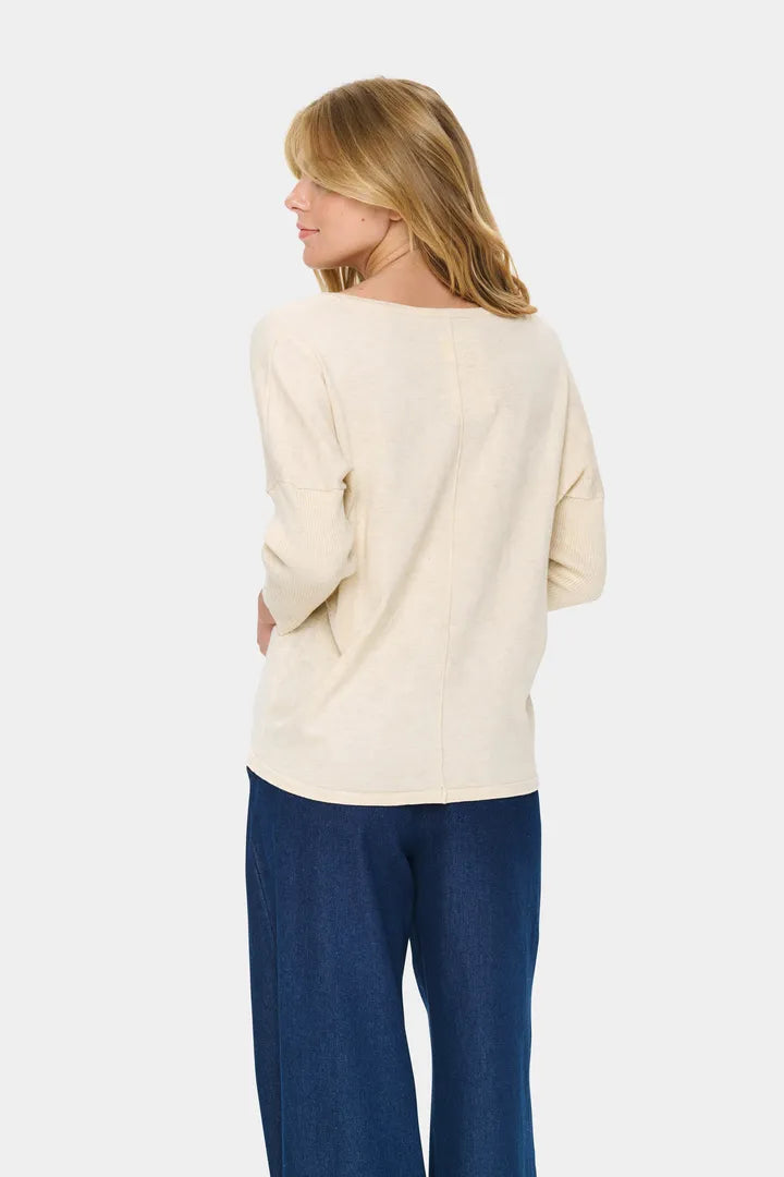 Saint Tropez Mila Scoop Neck Seam Back Sweater image 4