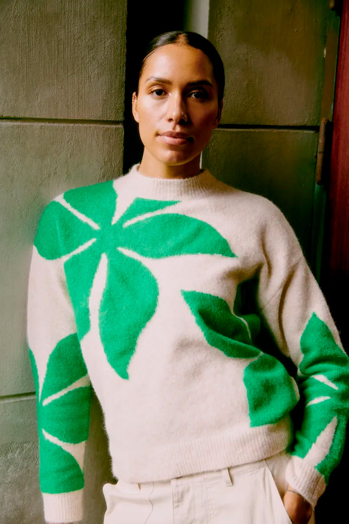 B Young Mea Flower Sweater in Green image 10