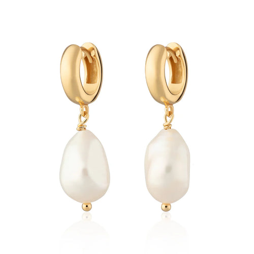 Baroque Pearl Huggie Earrings  image 1