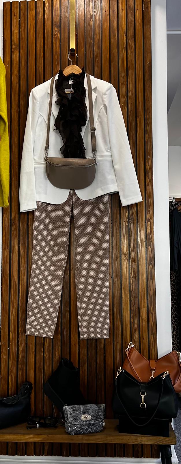 Pinns Becky Camel Diamond Ankle Grazer Trousers  image 6