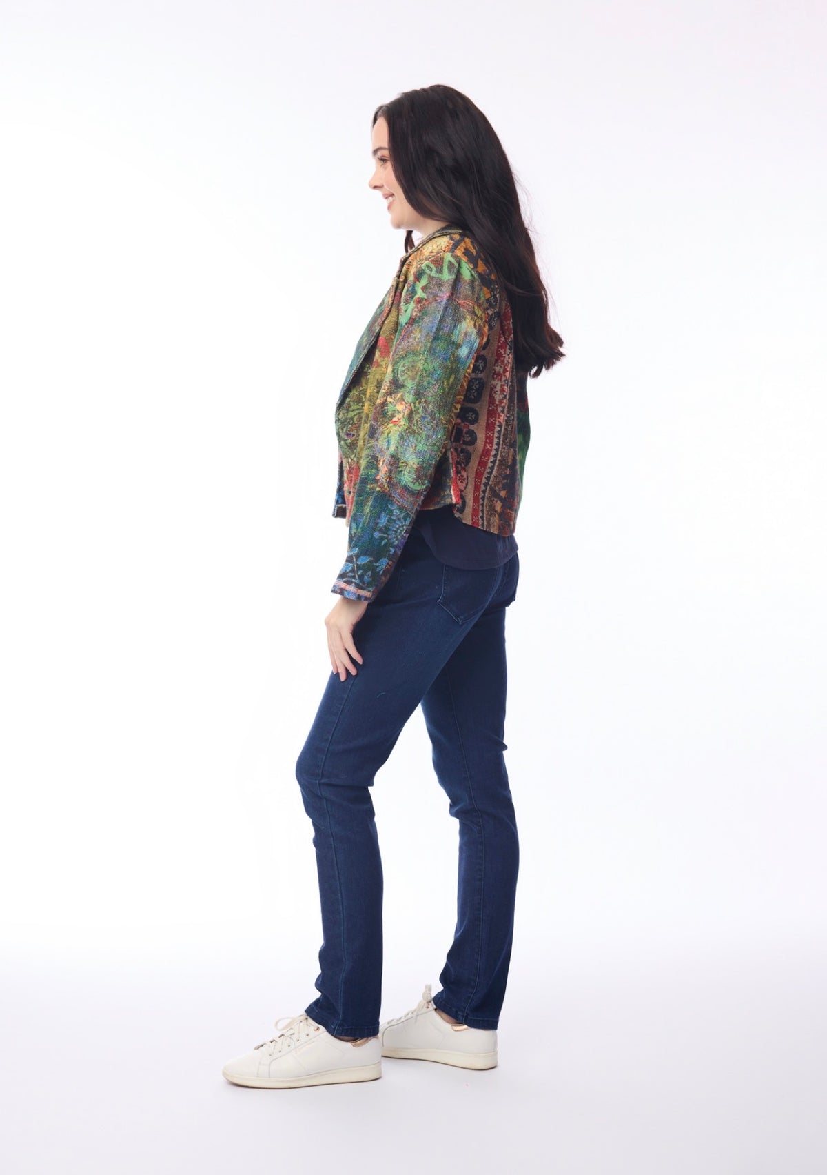 Orientique Embroidered Cropped Jacket