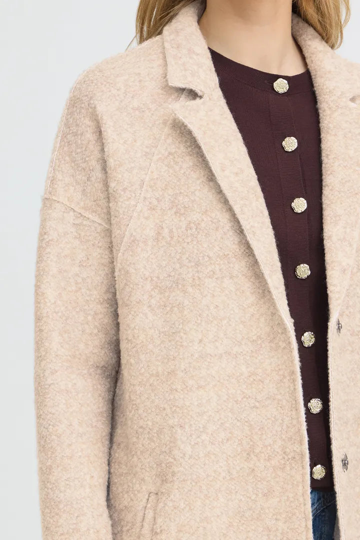 Pulz Lula Oatmeal Woven Coat image 1
