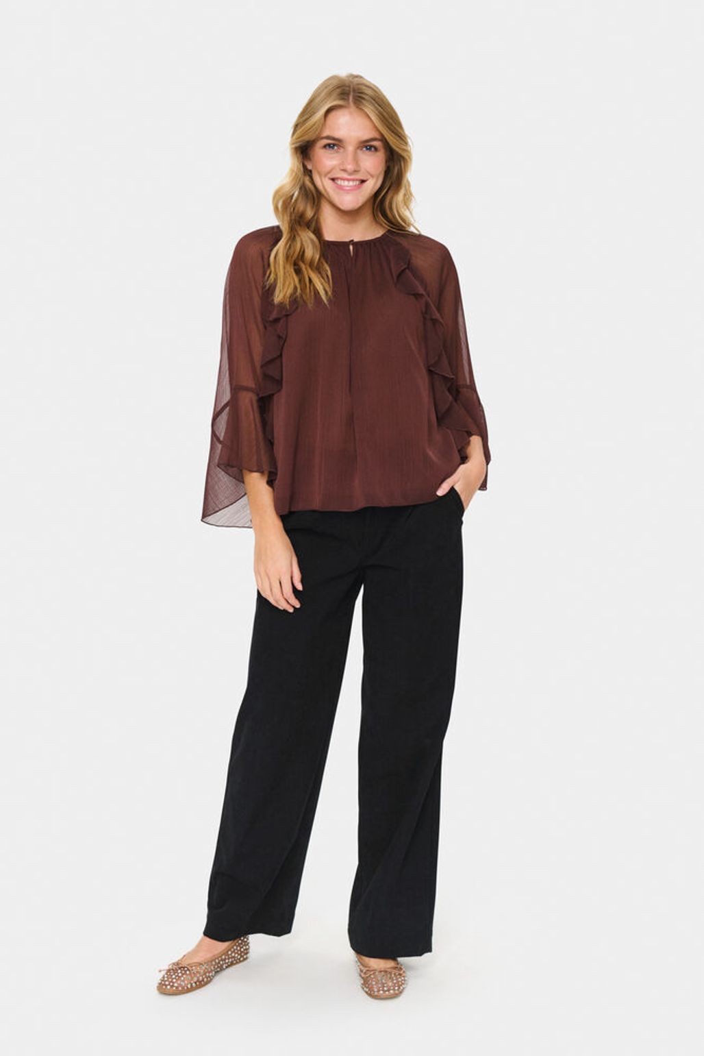 Saint Tropez Nora Chiffon Blouse Top image 1