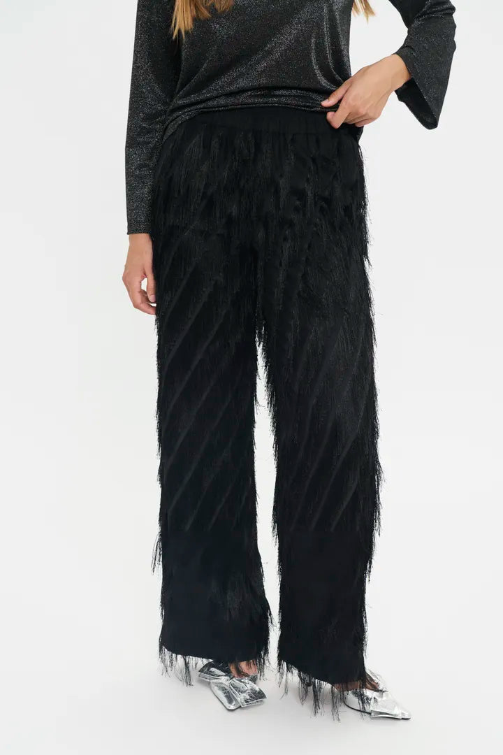 Saint Tropez Nancy Shaggy Black Trousers  image 2