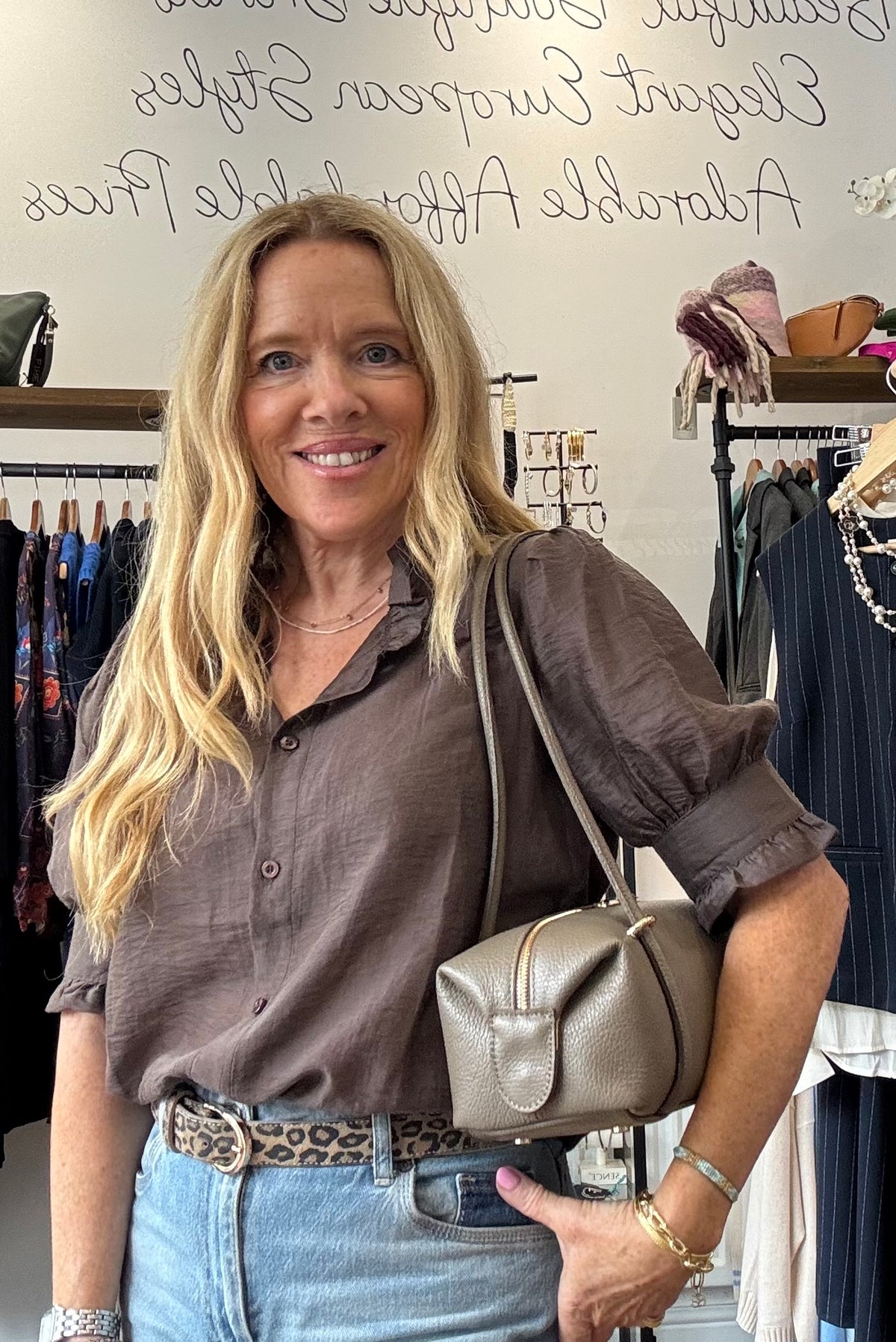 Italian Leather East-West Shoulder Bag