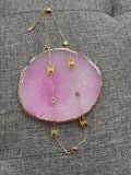 Short Gold Charm Stone Necklace  image 0