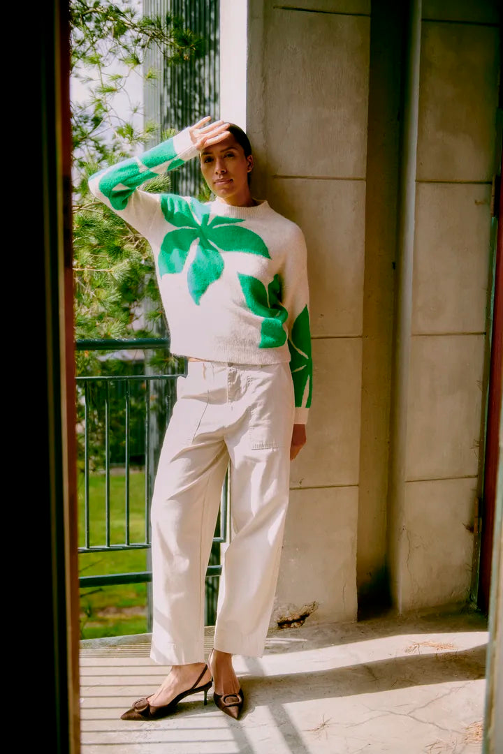 B Young Mea Flower Sweater in Green image 9
