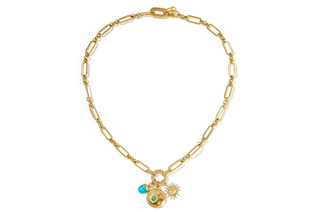 Luma Turquoise Howlite Gold Short Necklace image 1