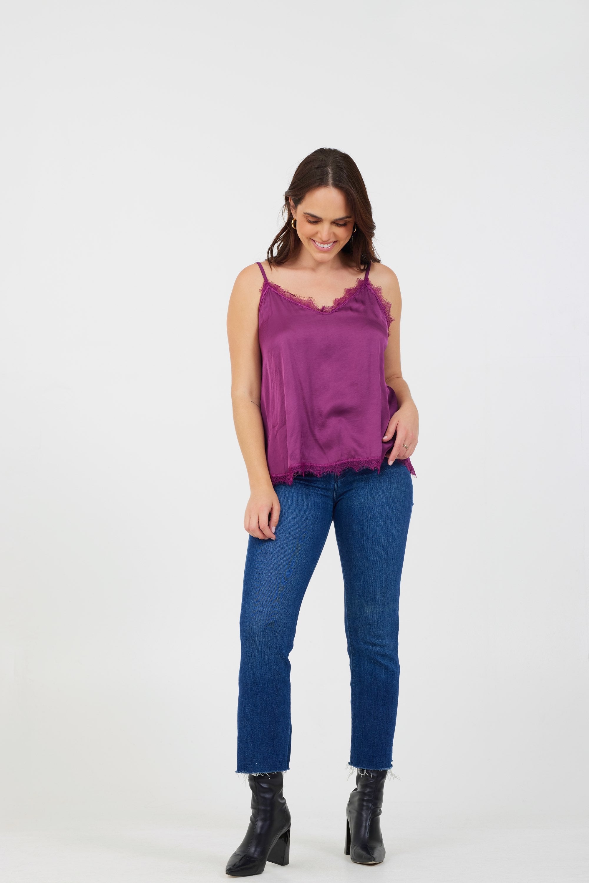 Kerrie Silk Lace Trim Cami Vest Top image 2