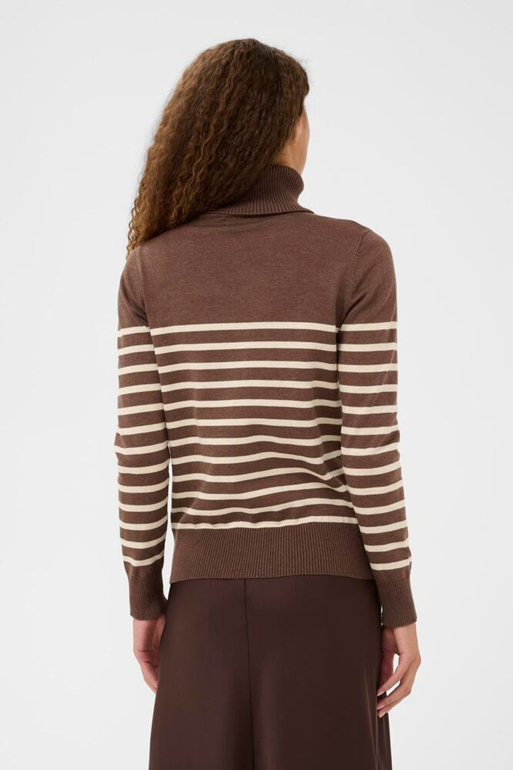 Saint Tropez Mila Brown or Black Stripe Polo Sweater  image 3