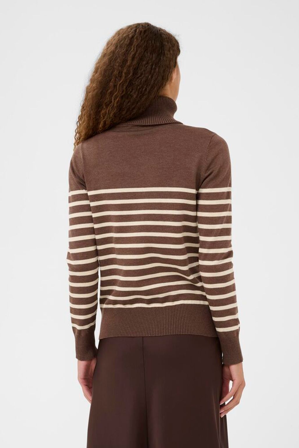 Saint Tropez Mila Brown or Black Stripe Polo Sweater  image 3