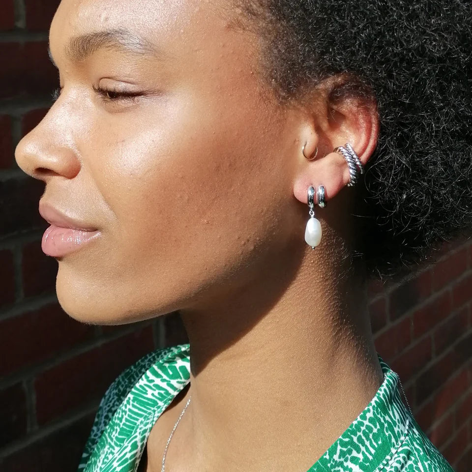 Baroque Pearl Huggie Earrings  image 0