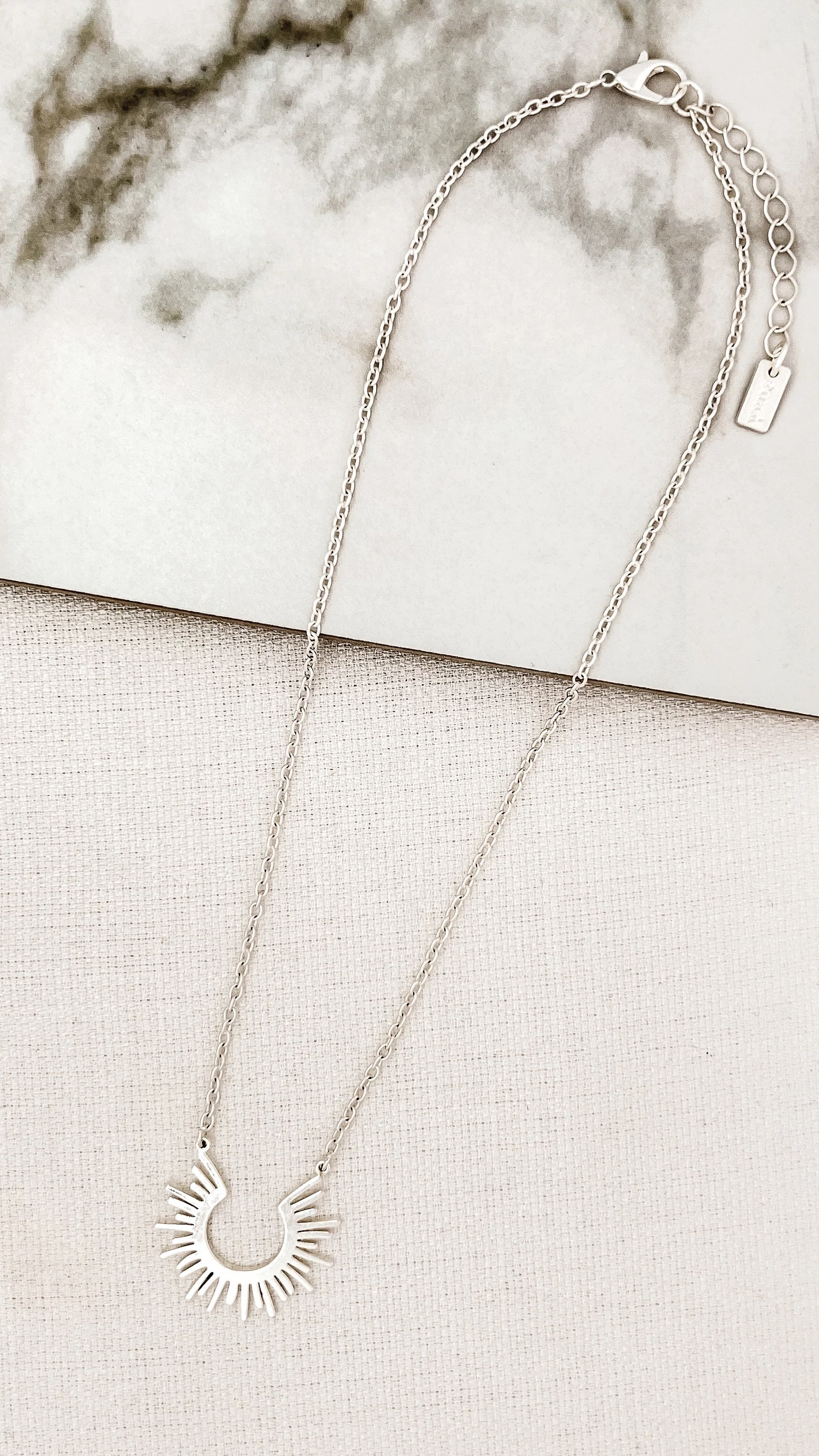 Short Silver Alloy Necklace with Lobster Clasp image 0