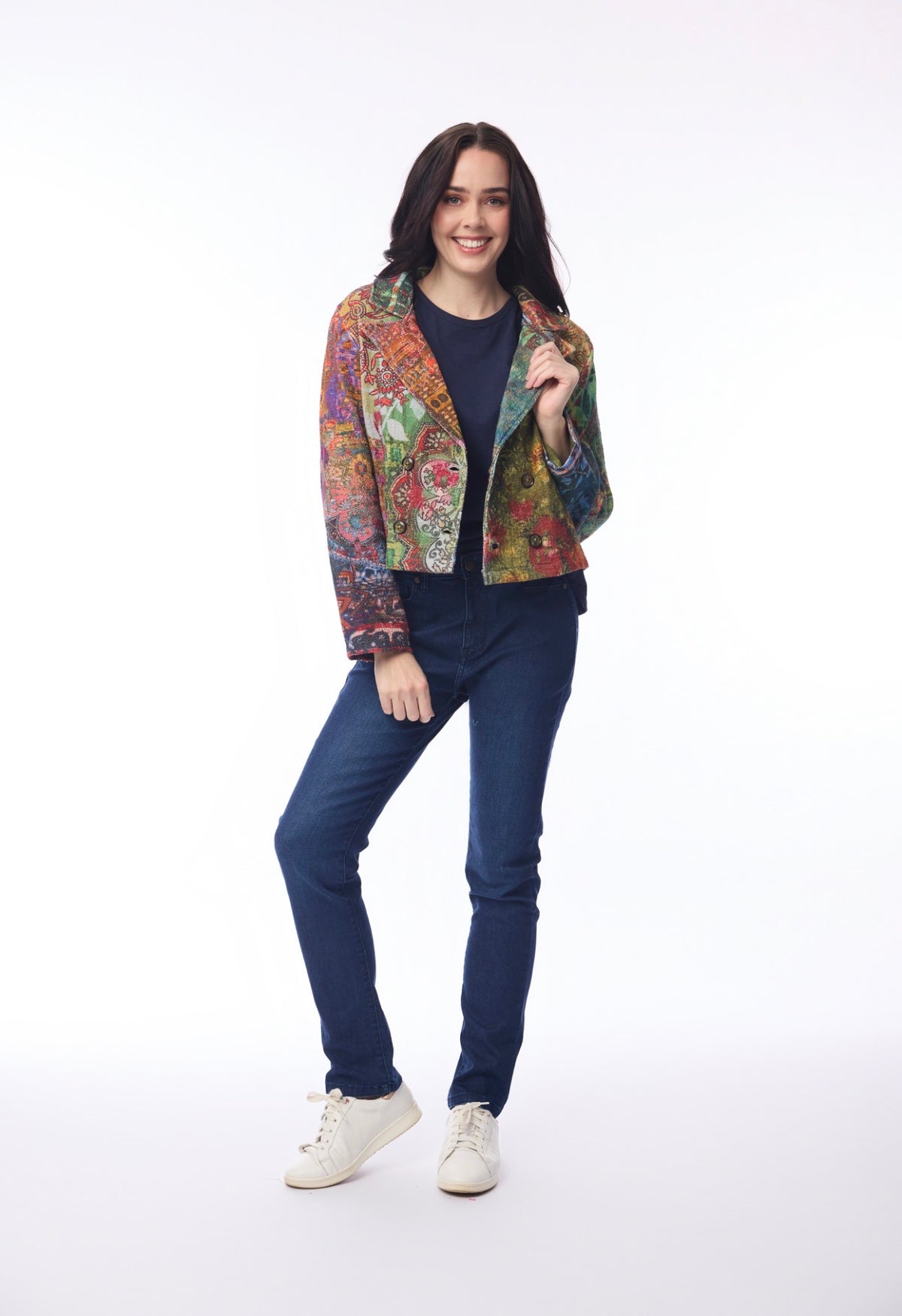 Orientique Embroidered Cropped Jacket