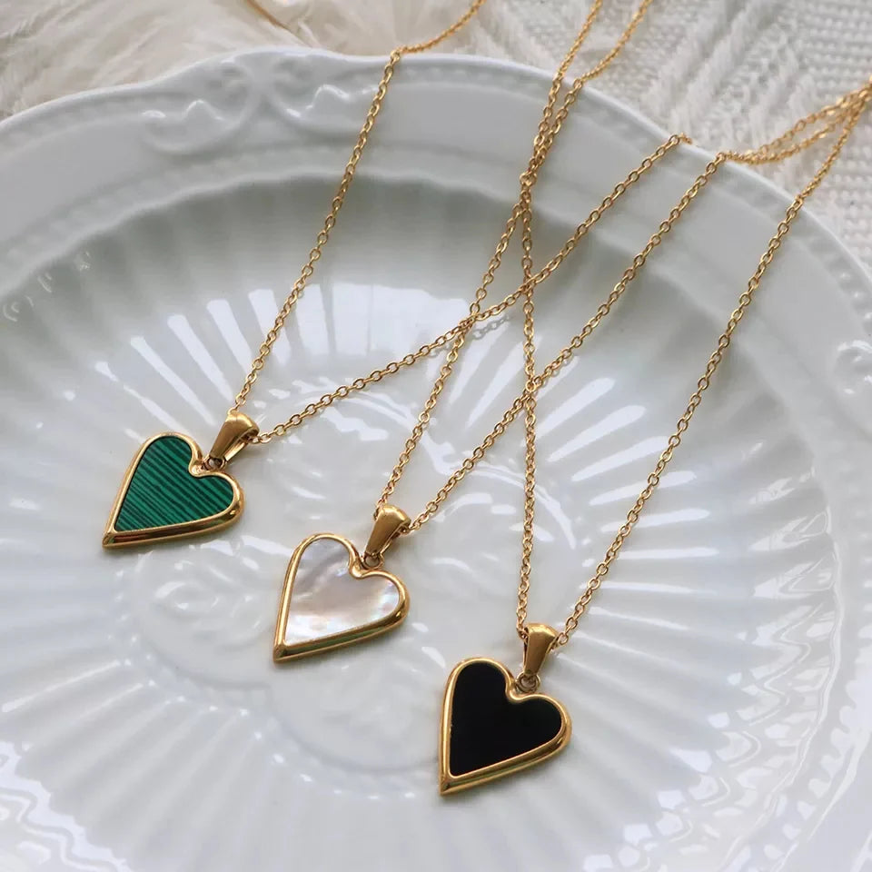 Heart Pendant Necklace in Pearl image 0