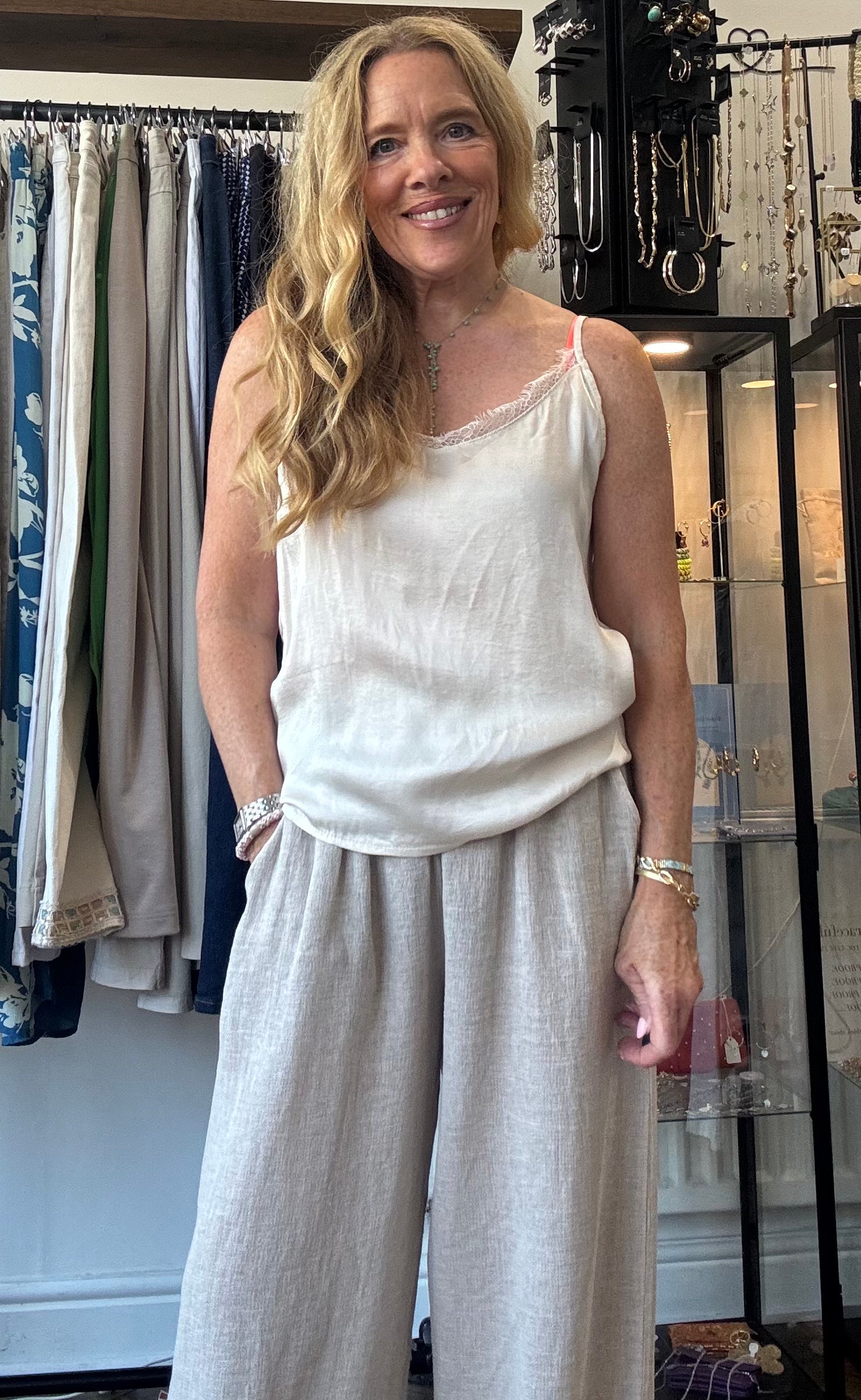 Pisa Stonewashed Cotton Linen Trousers  image 5