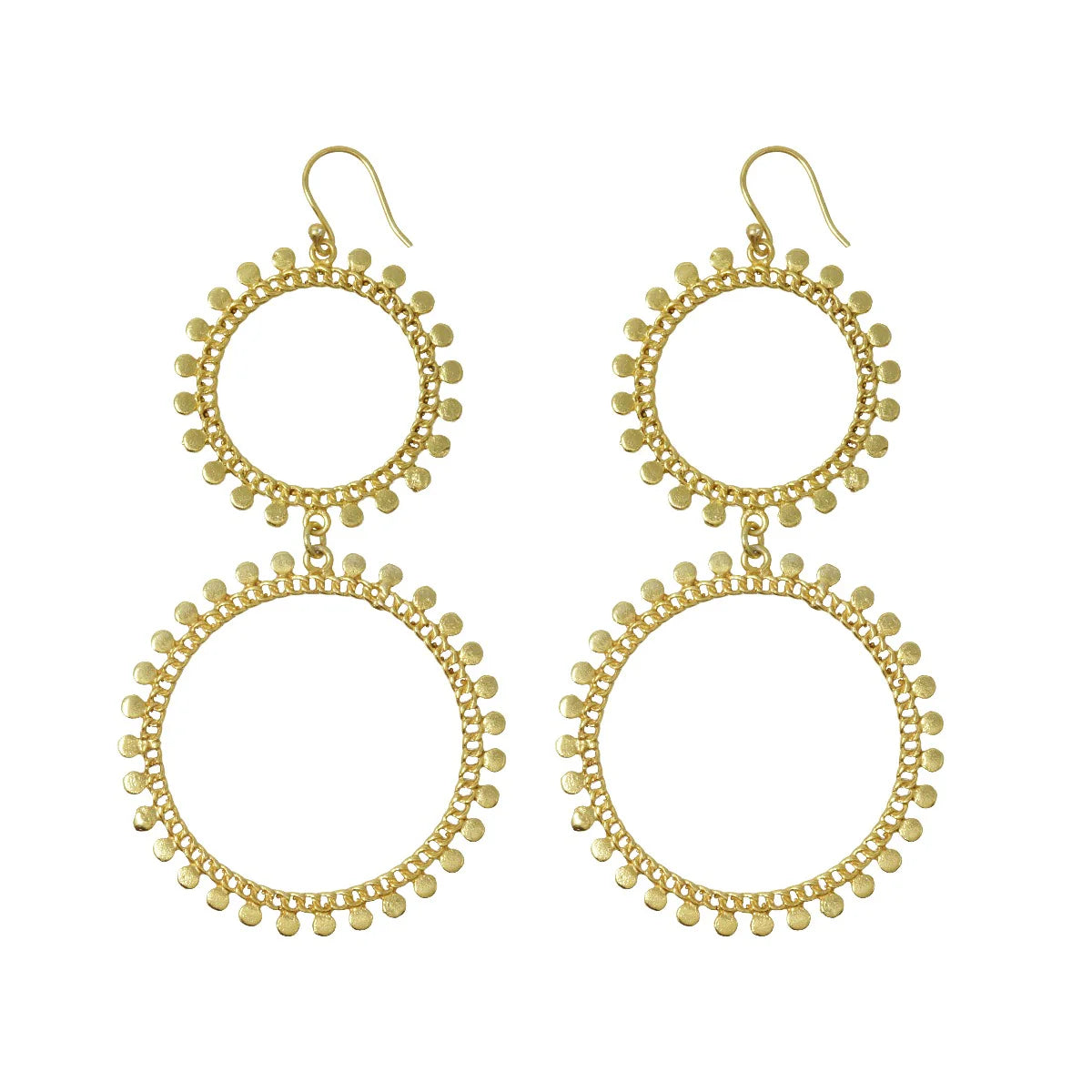 Double Sunray Gold Earrings image 2