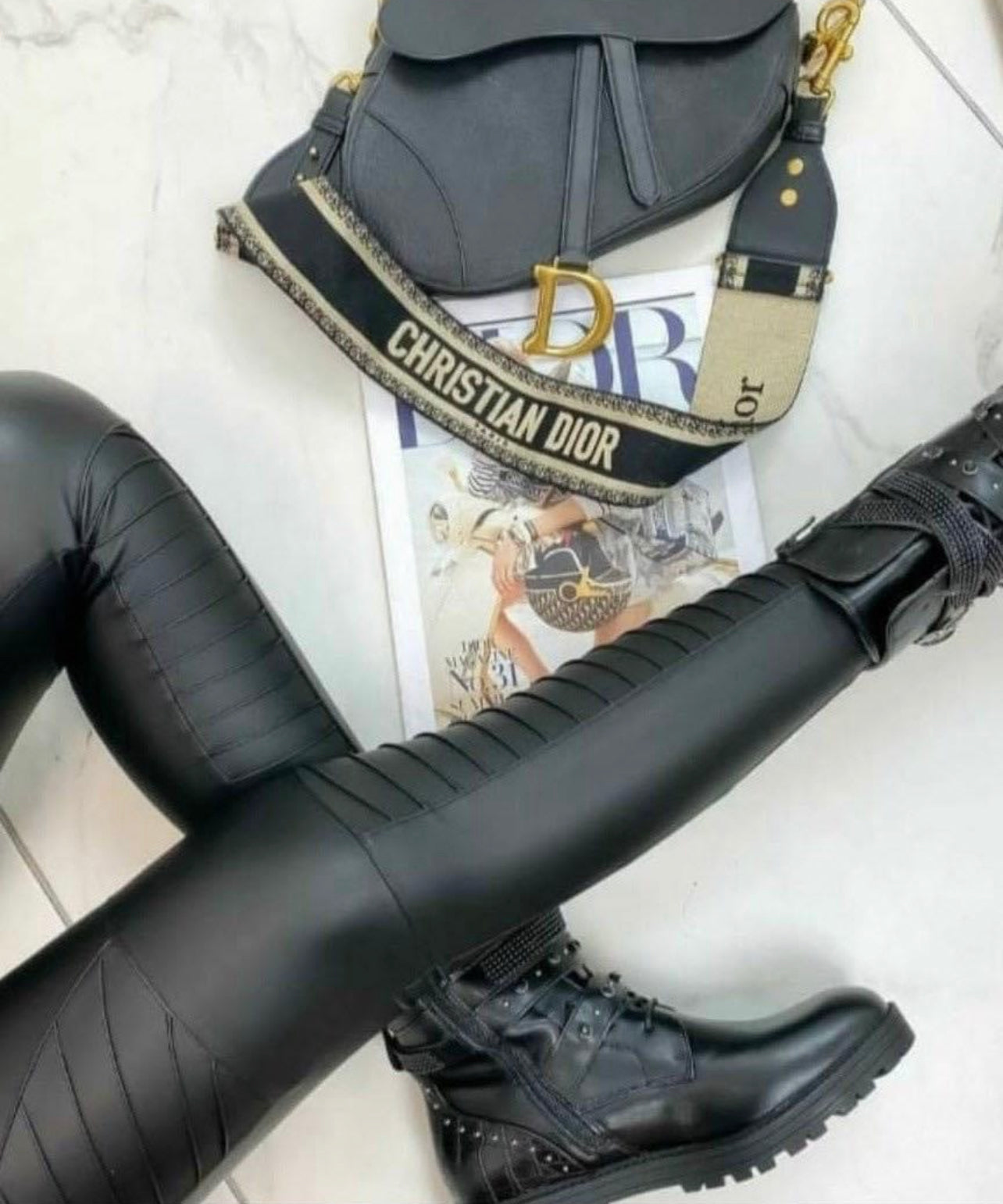 Black Biker Leggings image 0