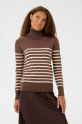 Saint Tropez Mila Brown or Black Stripe Polo Sweater  image 0