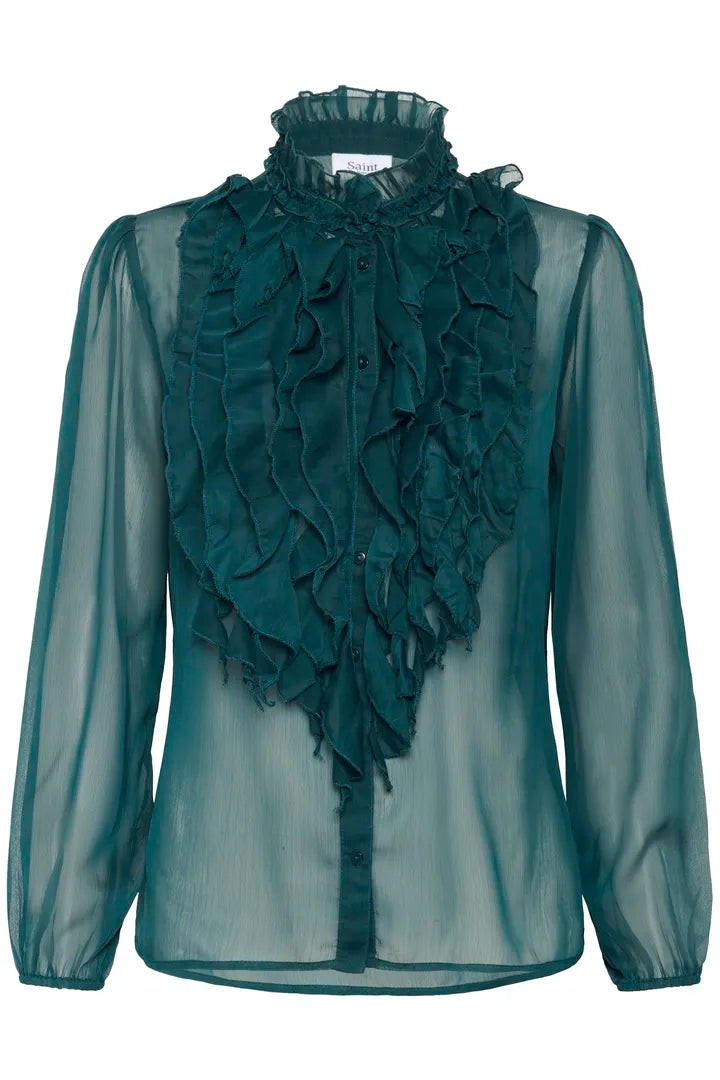 Saint Tropez Ruffle Front Lily Shirt Top image 10