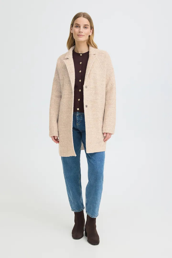 Pulz Lula Oatmeal Woven Coat image 6