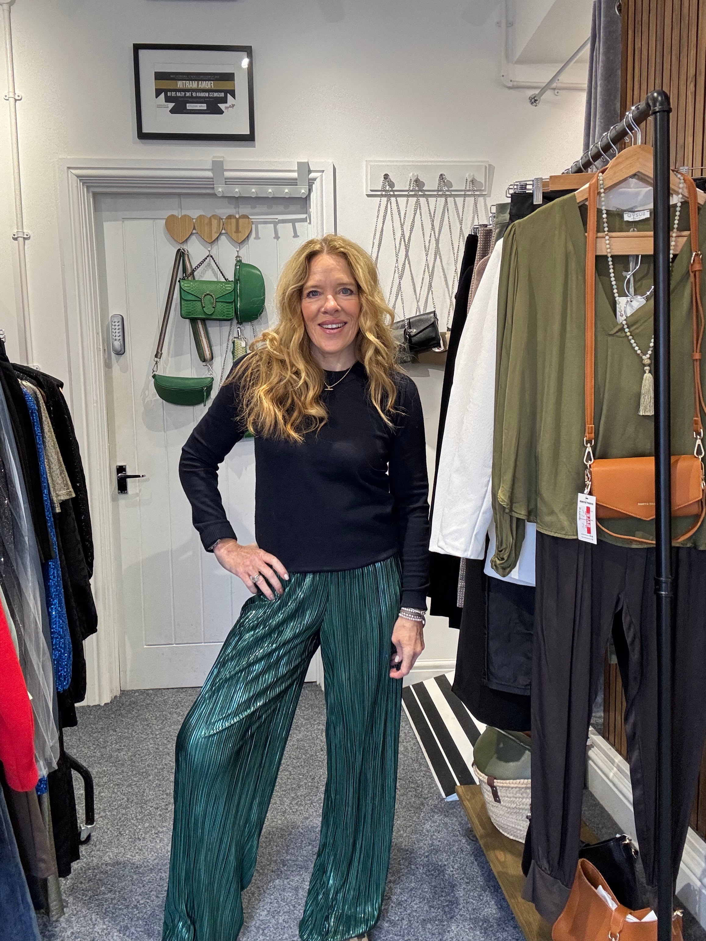 Numph Numwood Green Pleated Trousers image 0