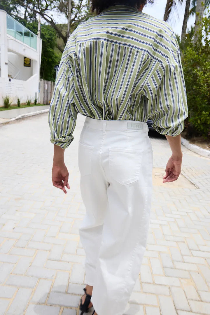 Ichi Ziggy White Barrel Style Jeans image 6