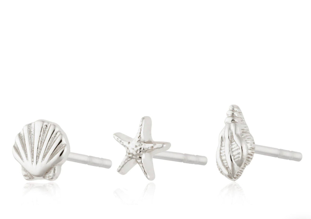 Scream Pretty Hannah Shell Stud Earring Set in Silver or Gold image 1