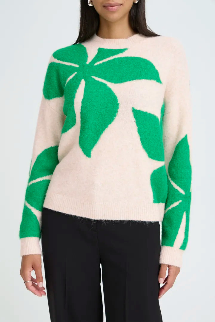 B Young Mea Flower Sweater in Green image 0