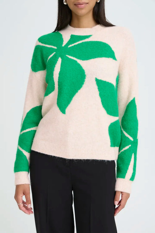 B Young Mea Flower Sweater in Green image 0