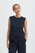 B Young Navy Stripe Waistcoat image 0