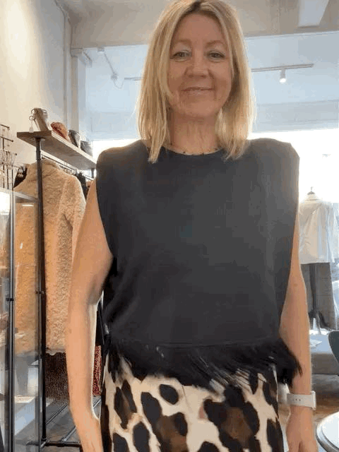 Ichi Ricco Black Sleeveless Satin Top image 7