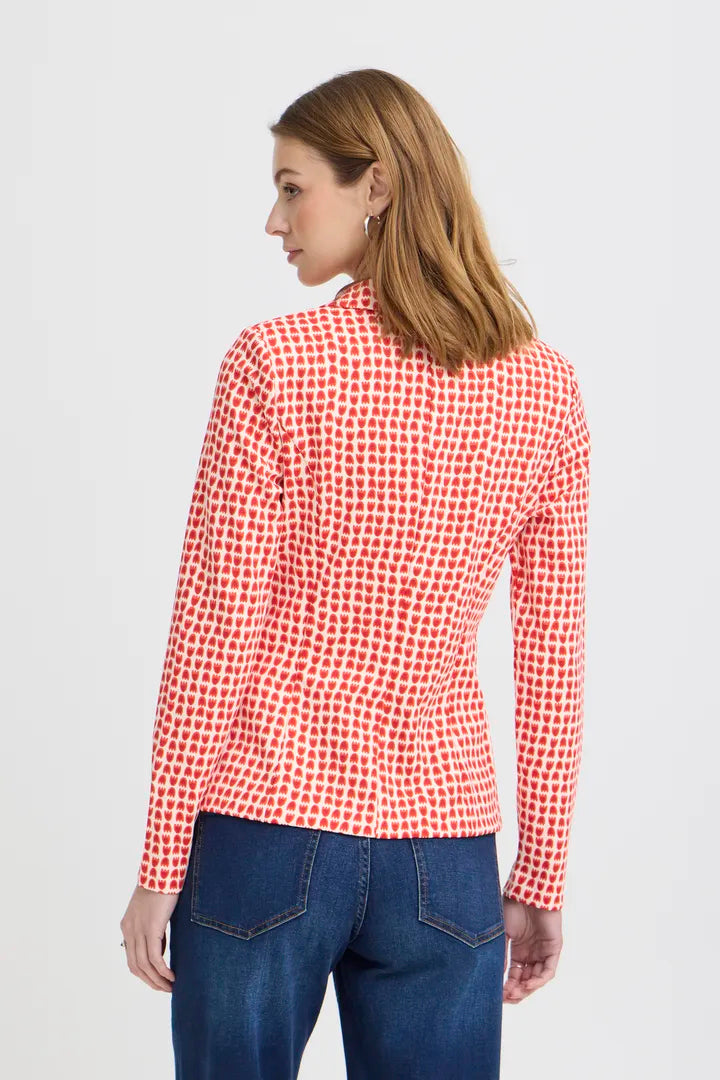 Ichi Kate Cream Red Blazer  image 3