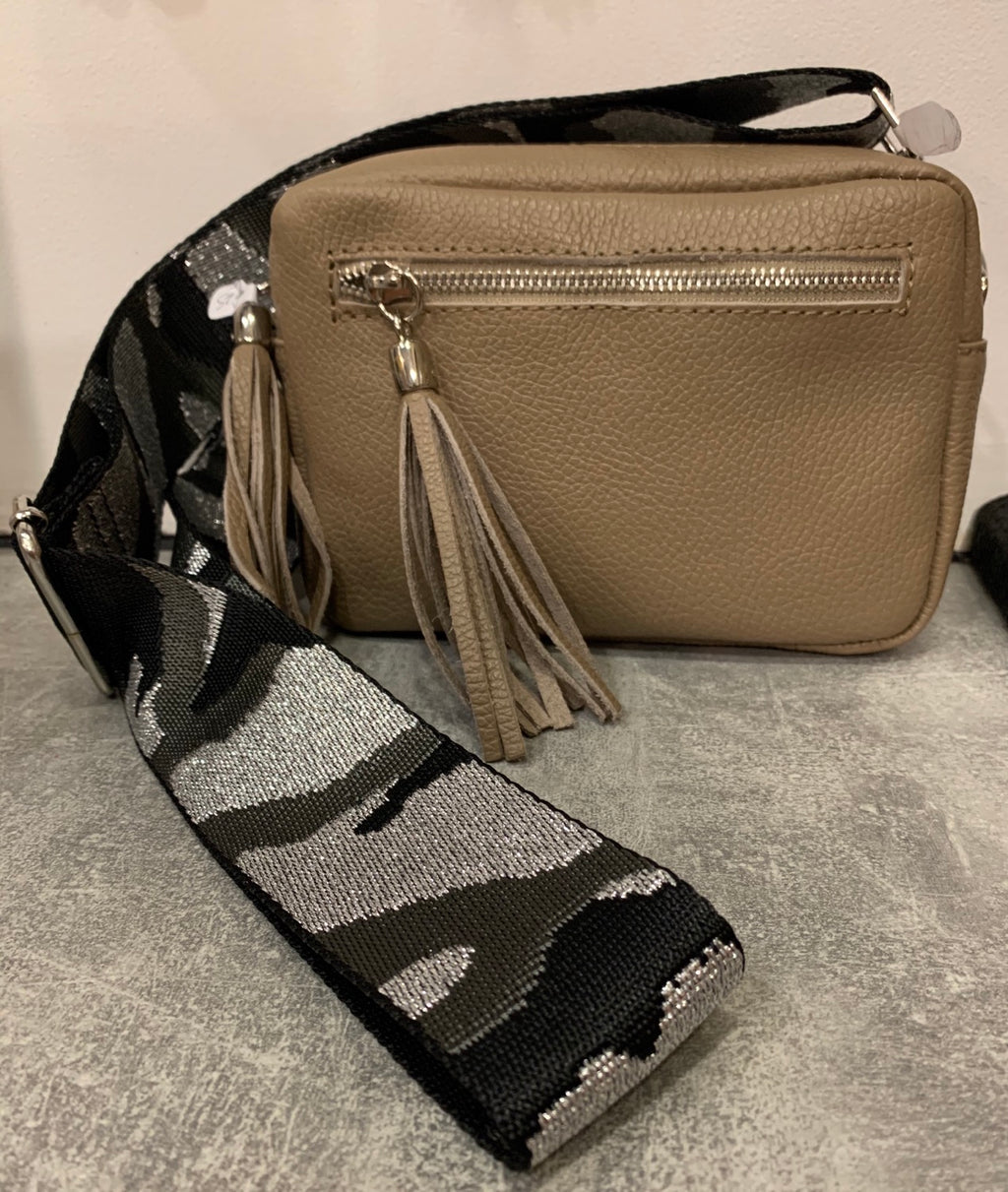 Small Leather Camera Bag with Two Tassels image 10