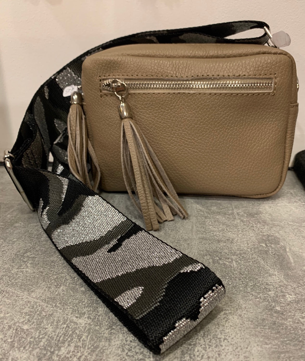 Small Leather Camera Bag with Two Tassels image 10