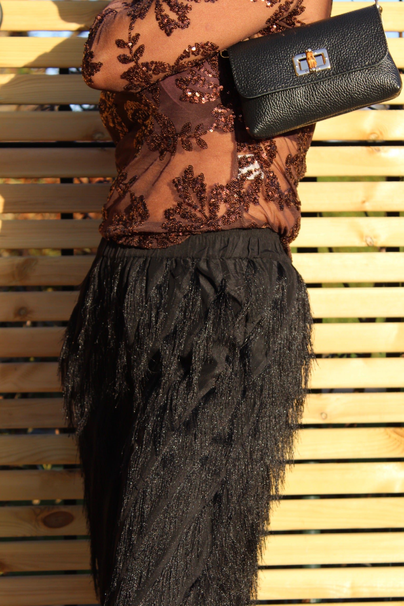 Saint Tropez Nancy Shaggy Black Trousers  image 8