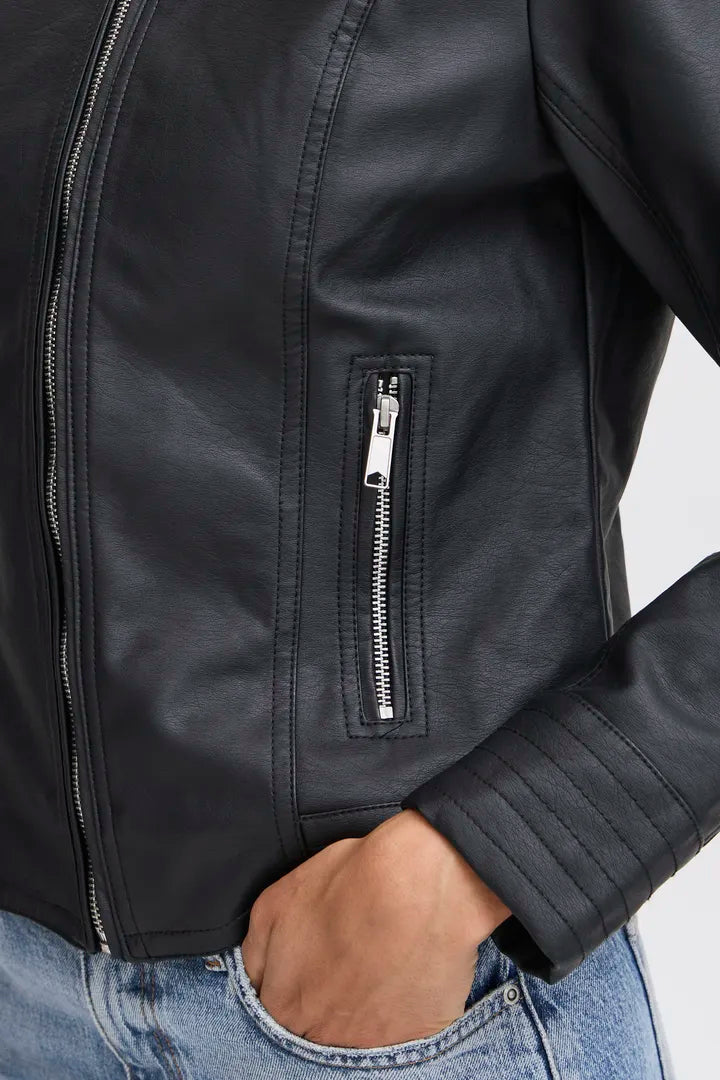 B Young Bya Faux Leather Biker Jacket image 11