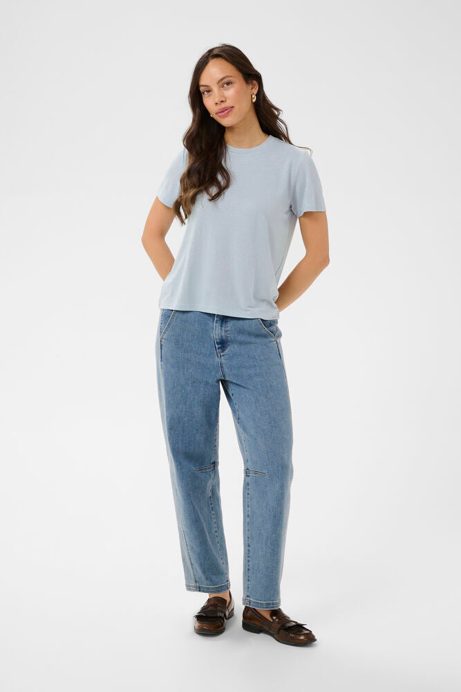 Saint Tropez Metallic Finish Powder Blue T-shirt Top image 3
