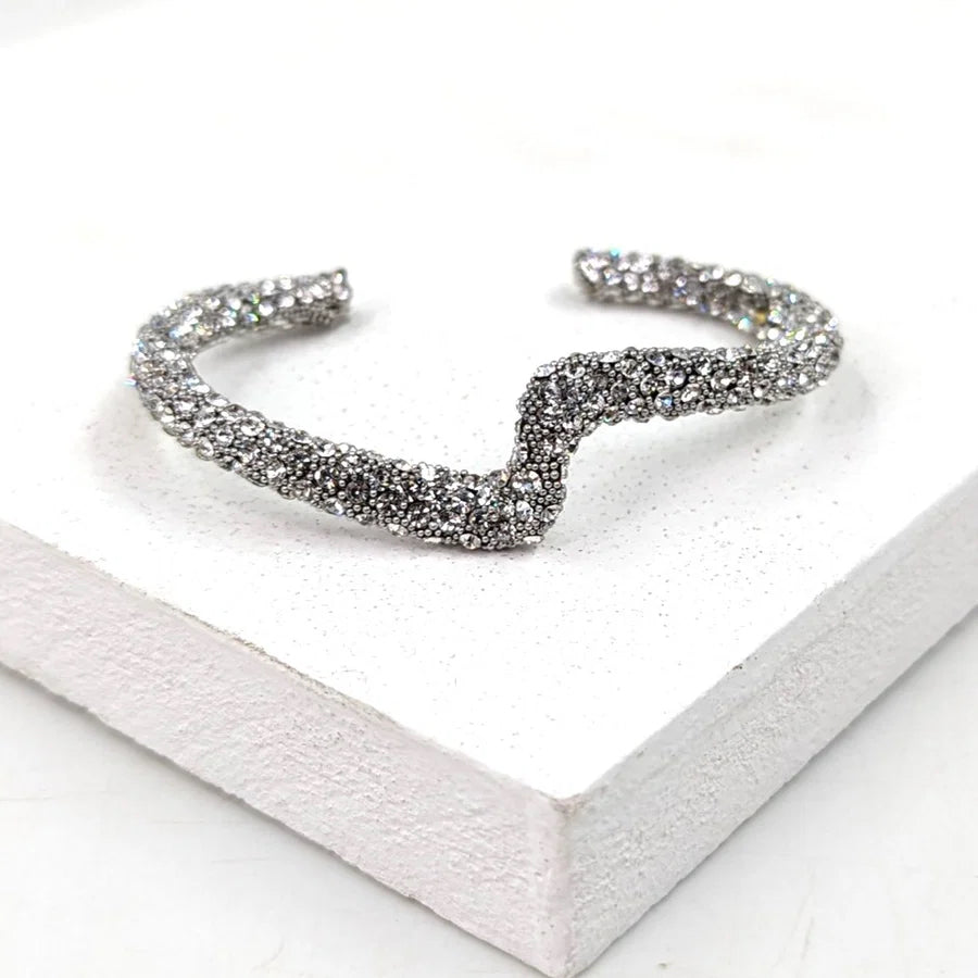 Crystal Encrusted Wave Bangle image 0