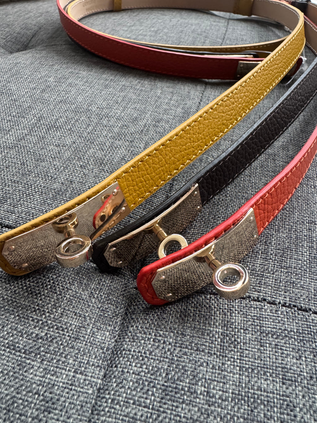 Henrietta Slim Leather Belt image 1